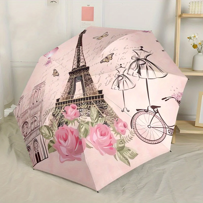 1pc Paris Eiffel Tower Design Automatic Open Umbrella - Durable Iron Frame & Plastic Handle, 8-Rib Lightweight Compact Travel
1pc Paris Eiffel Tower Design Automatic Open Umbrella - Durable Iron Frame & Plastic Handle, 8-Rib Lightweight Compact Travel