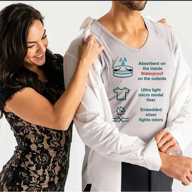 Stops 100% of Embarrassing Sweat Stains & Silver Anti-odor Sweat Proof Undershirts Sweatproof Sweat-Secret T Shirt
Stops 100% of Embarrassing Sweat Stains & Silver Anti-odor Sweat Proof Undershirts Sweatproof Sweat-Secret T Shirt