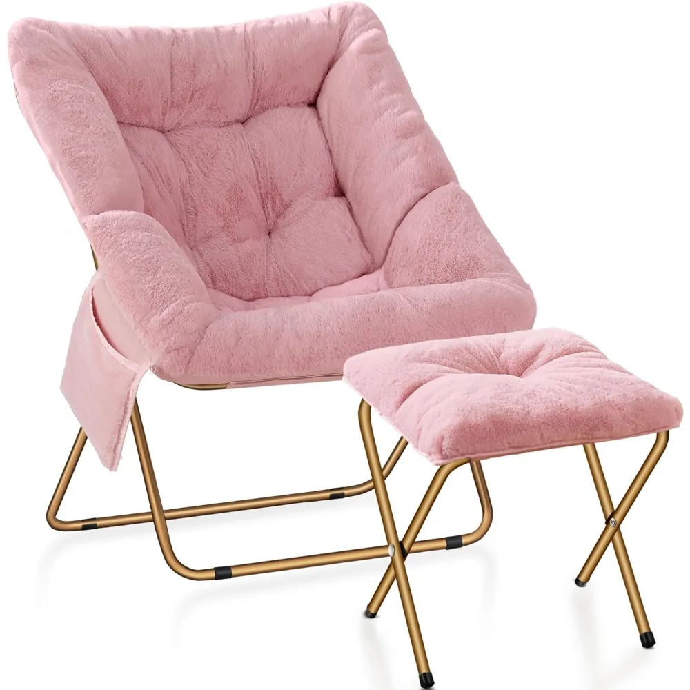 Comfortable adult dish chair, foldable living room chair, soft faux fur recliner, bedroom, reading chair
Comfortable adult dish chair, foldable living room chair, soft faux fur recliner, bedroom, reading chair
