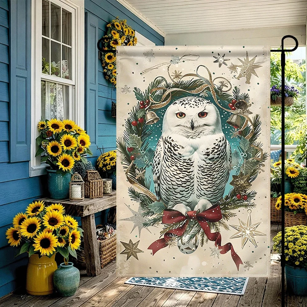 1PC Christmas Snowy Owl Garden Flag Winter Pine Wreath Holly Berry Bells Decorative Outdoor Yard Flag Xmas Holi
1PC Christmas Snowy Owl Garden Flag Winter Pine Wreath Holly Berry Bells Decorative Outdoor Yard Flag Xmas Holi
