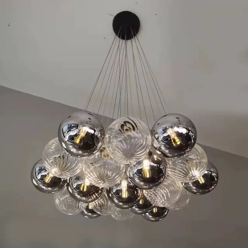 Modern Colored Glass Multi Head LED Bedroom Pendant Light Home Decoration Living Room Ceiling Glass Ball Gloss Pendant Light
Modern Colored Glass Multi Head LED Bedroom Pendant Light Home Decoration Living Room Ceiling Glass Ball Gloss Pendant Light