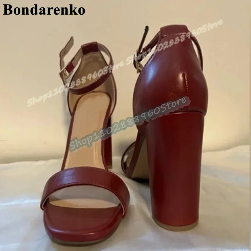 Dark Red Matte Leather Strap Simple Style Sandals Chunky High Heel Women Shoes Ankle Buckle Strap Open Toe Zapatos Para Mujer
Dark Red Matte Leather Strap Simple Style Sandals Chunky High Heel Women Shoes Ankle Buckle Strap Open Toe Zapatos Para Mujer