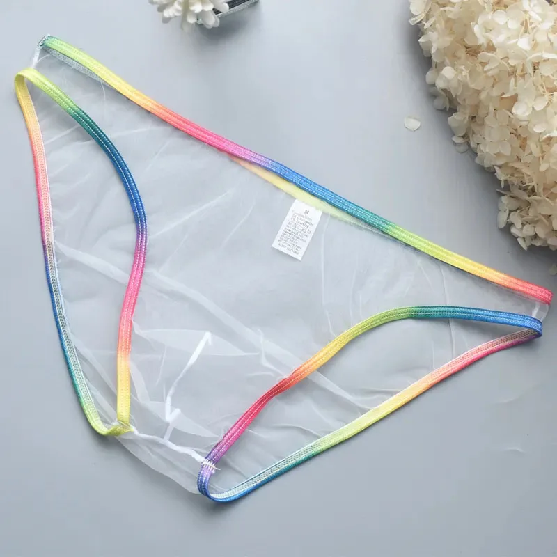 Men Sexy Ultra-Thin Rainbow Edge Mesh See Through Briefs Low Waist Transparent Pouch Panties FKK Party Club Private BF
Men Sexy Ultra-Thin Rainbow Edge Mesh See Through Briefs Low Waist Transparent Pouch Panties FKK Party Club Private BF