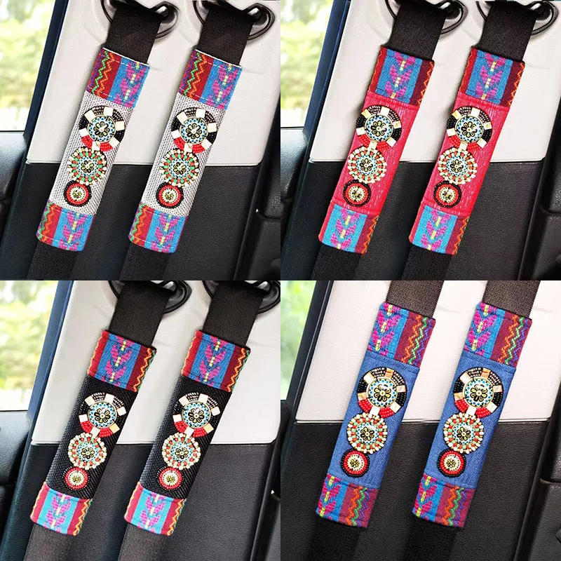 Trendy Ethnic Style Embroidery Car Seat Belts Covers Shoulder Padding Universal Car Safety Belts Protector Pads Auto Accessories
Trendy Ethnic Style Embroidery Car Seat Belts Covers Shoulder Padding Universal Car Safety Belts Protector Pads Auto Accessories