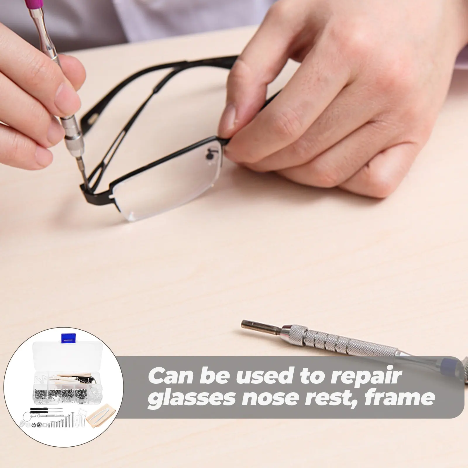 Набор для ремонта очков: накладки на носоупоры, сменные винты, мини-отвертка для легкой самостоятельной регулировки очков и солнцезащитных очков, противоскользящие.
Набор для ремонта очков: накладки на носоупоры, сменные винты, мини-отвертка для легкой самостоятельной регулировки очков и солнцезащитных очков, противоскользящие.