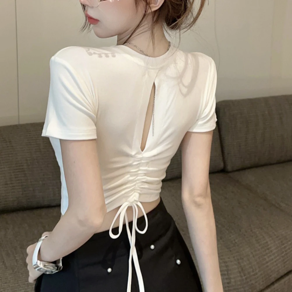 Short Sleeve Casual Wear Casual Clothing Back Hollow Top High Stretch Fabric Polyester Material Regular Length
Short Sleeve Casual Wear Casual Clothing Back Hollow Top High Stretch Fabric Polyester Material Regular Length