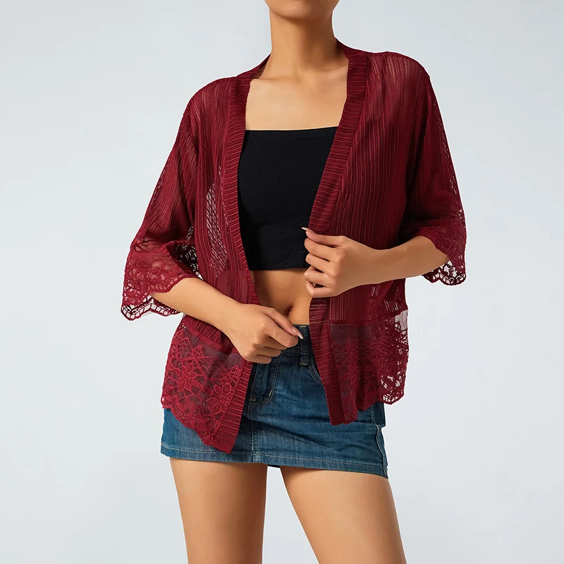 Women Off-Shoulder Short-Sleeved Solid-Color Lace Open Placket Stitching Tulle Dress Jacket Cover Accessories
Women Off-Shoulder Short-Sleeved Solid-Color Lace Open Placket Stitching Tulle Dress Jacket Cover Accessories