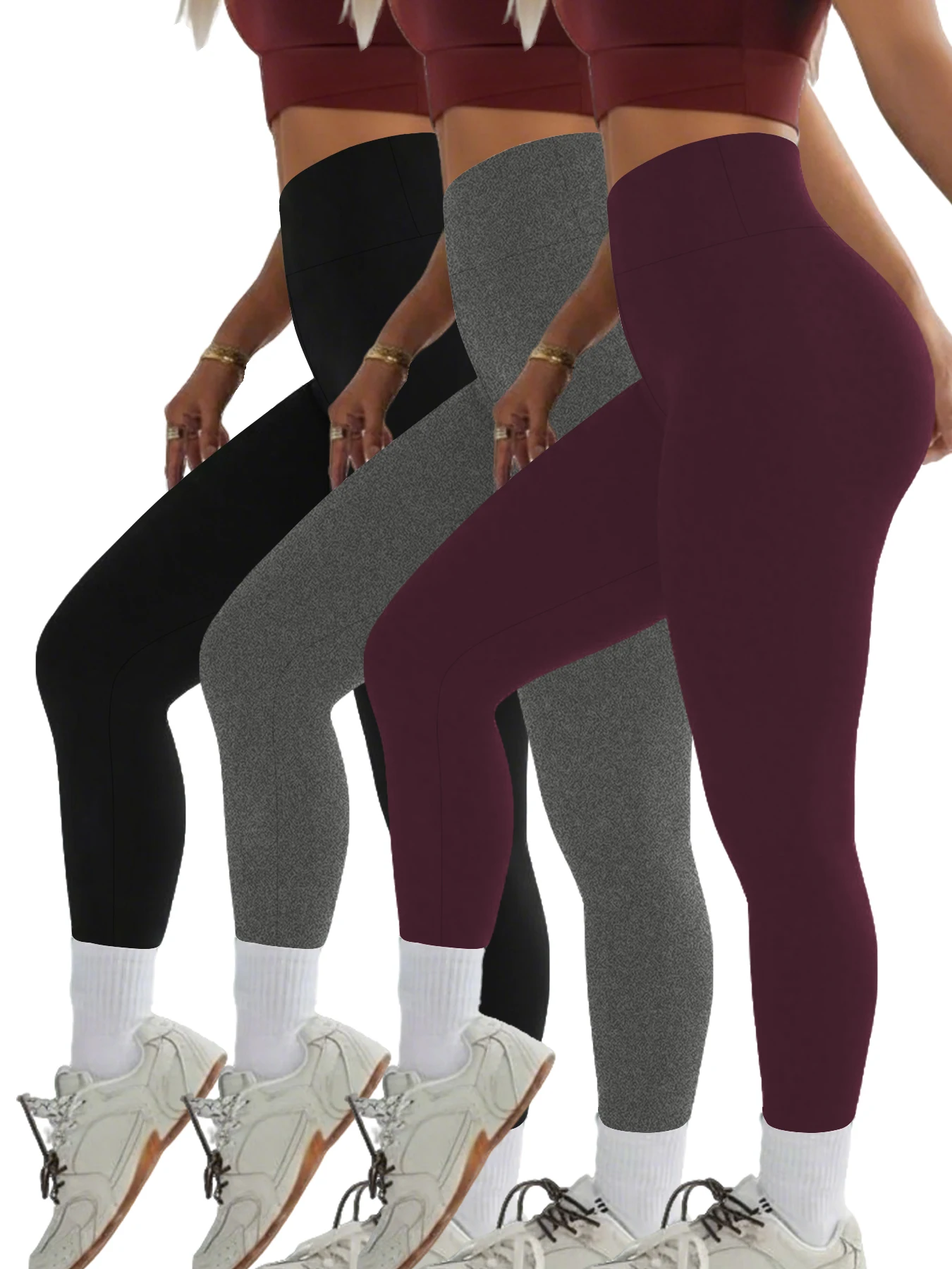 Комплект из 3 удобных леггинсов с высокой талией — женские супермягкие леггинсы с контролем живота, подходящие для занятий йогой, бегом, тренировок и повседневной жизни
Комплект из 3 удобных леггинсов с высокой талией — женские супермягкие леггинсы с контролем живота, подходящие для занятий йогой, бегом, тренировок и повседневной жизни