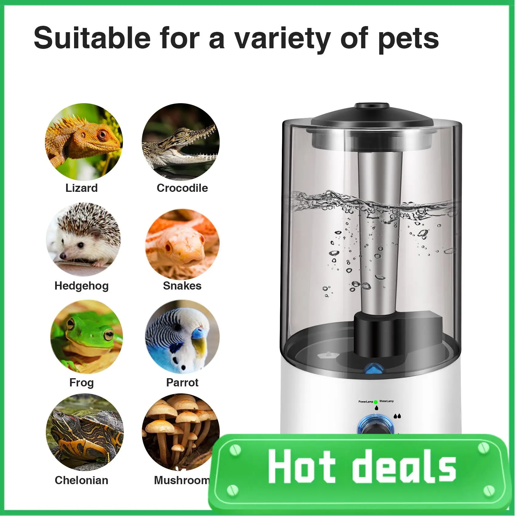 AC62-4L Amphibians & Reptile Mist Humidifier With Hose Adjustable Terrarium Reptile Fogger Humidifier Accessories
AC62-4L Amphibians & Reptile Mist Humidifier With Hose Adjustable Terrarium Reptile Fogger Humidifier Accessories