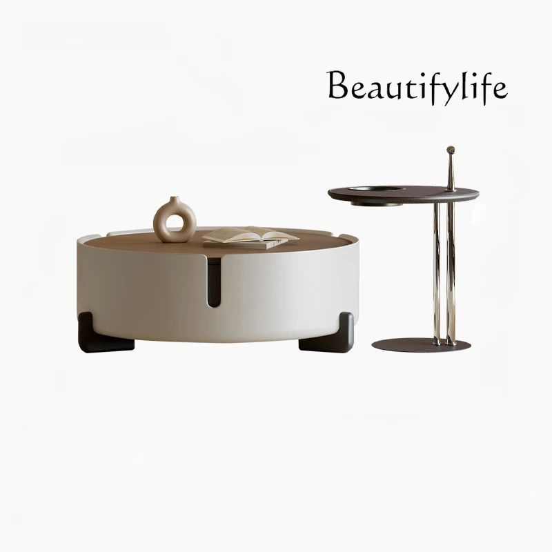 Saddle Leather round Tea Table Combination Small Apartment Designer High-Grade Artistic Special-Shaped Tea Table
Saddle Leather round Tea Table Combination Small Apartment Designer High-Grade Artistic Special-Shaped Tea Table