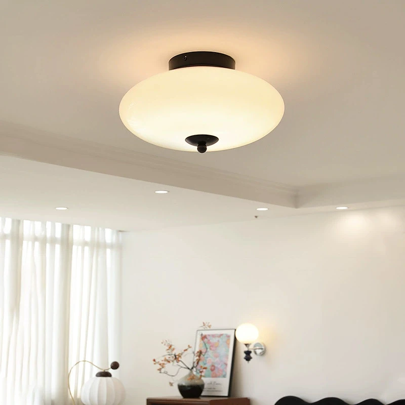French Cream Style Bedroom Ceiling Lamps Milky White Glass Flying Saucer Light Minimalist Modern Balcony Corridor Ceiling Lights
French Cream Style Bedroom Ceiling Lamps Milky White Glass Flying Saucer Light Minimalist Modern Balcony Corridor Ceiling Lights