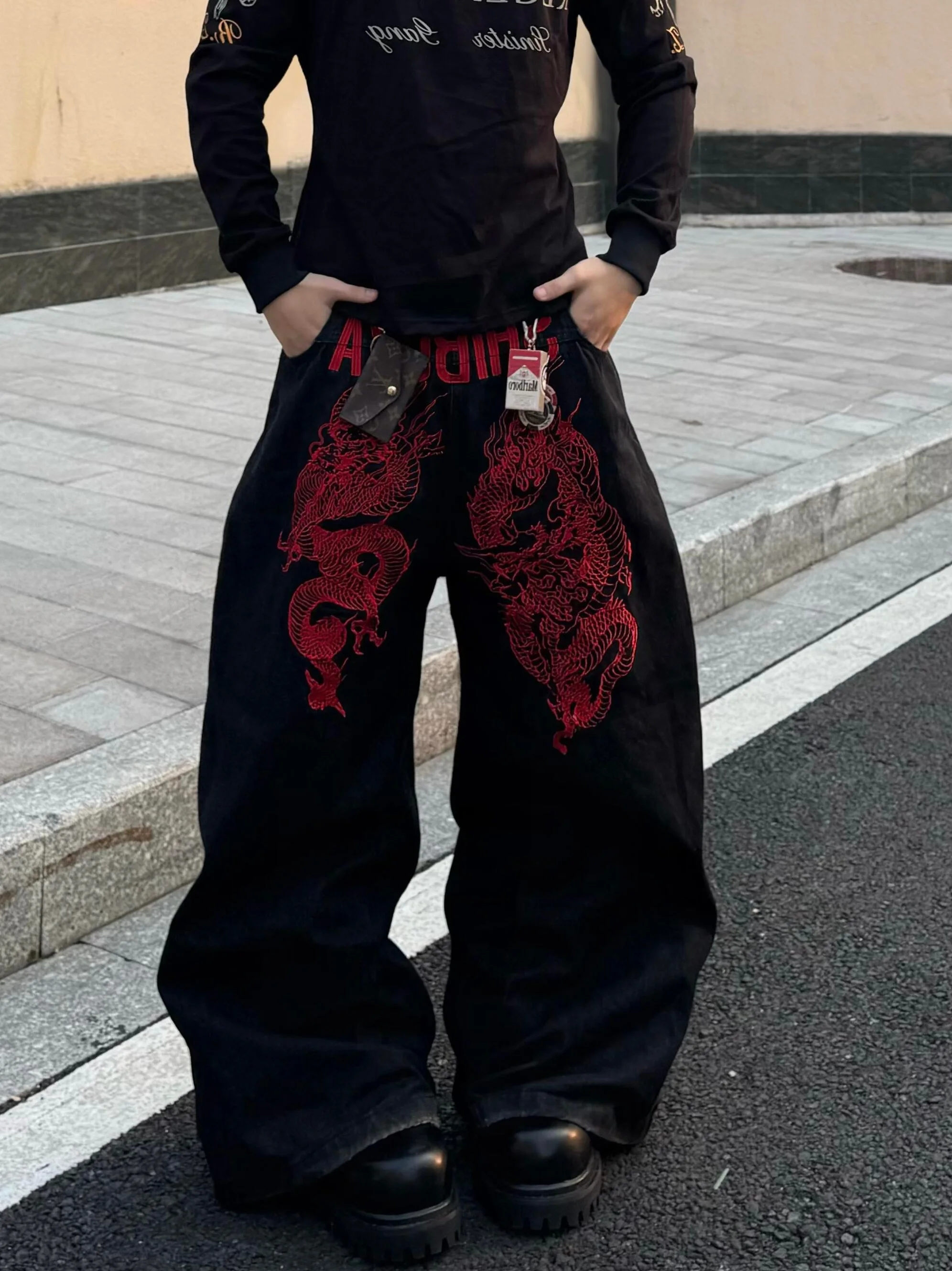American Sle Heavyweight Embroidered Baggy Straight Leg Jeans Men's Casual Loose Wide Leg Pants Double Sided Wear Hip Hop
American Sle Heavyweight Embroidered Baggy Straight Leg Jeans Men's Casual Loose Wide Leg Pants Double Sided Wear Hip Hop