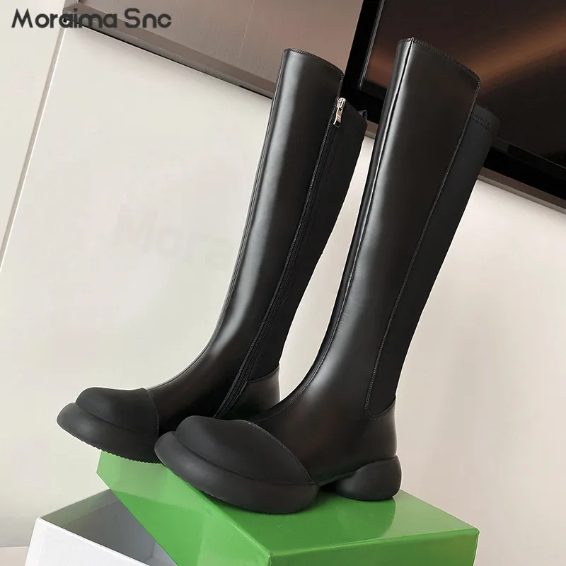Personalized Splicing Platform Knight Boots Slimming Gray Black Boots New Round Toe High Elastic Boots Women's Boots
Personalized Splicing Platform Knight Boots Slimming Gray Black Boots New Round Toe High Elastic Boots Women's Boots