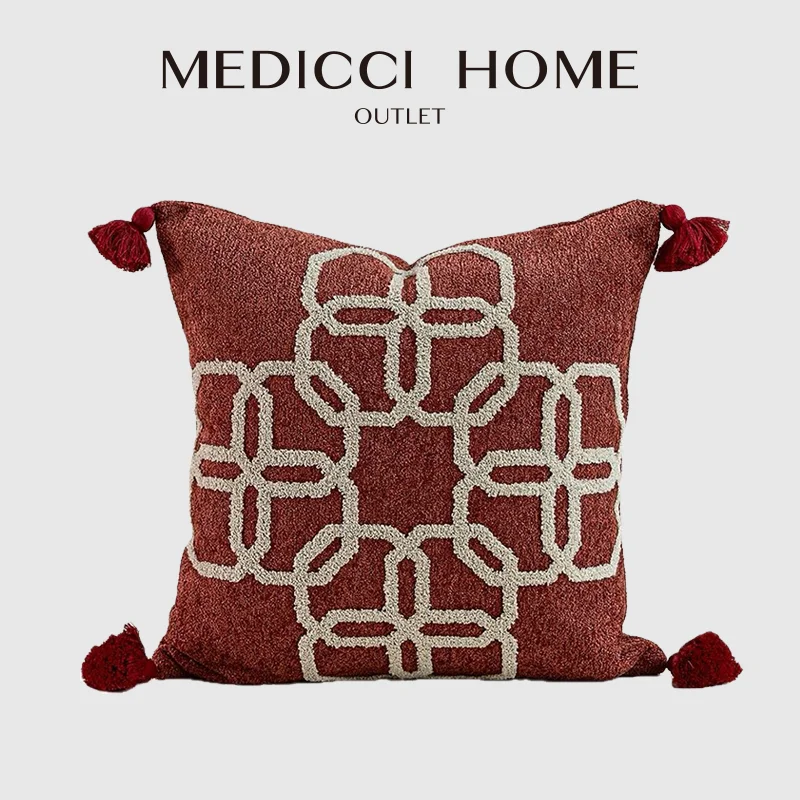 Medicci Home Bordeaux Red Chenille Throw Pillow Cover Luxury Retro European Floral Geometric Cushion Case Christmas Decoration
Medicci Home Bordeaux Red Chenille Throw Pillow Cover Luxury Retro European Floral Geometric Cushion Case Christmas Decoration