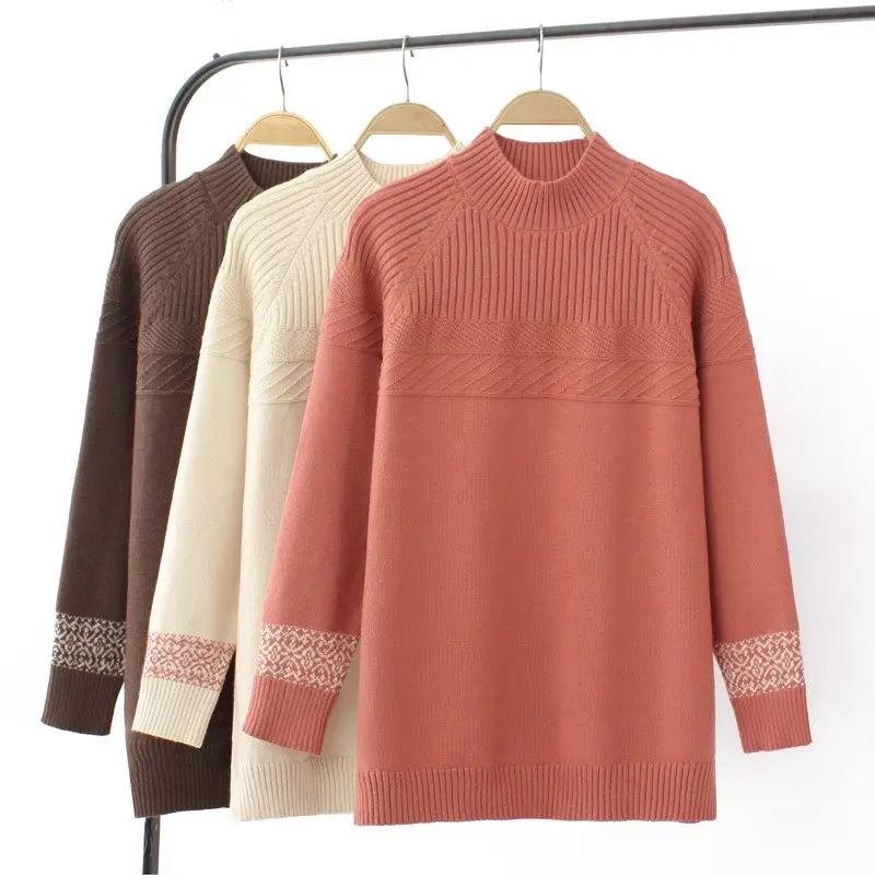 Knitted Sweater Autumn & Winter 2023 Large Women's Clothing Thickened Half High Collar Loose Warm Oversized Pullover Shirt z3240
Knitted Sweater Autumn & Winter 2023 Large Women's Clothing Thickened Half High Collar Loose Warm Oversized Pullover Shirt z3240