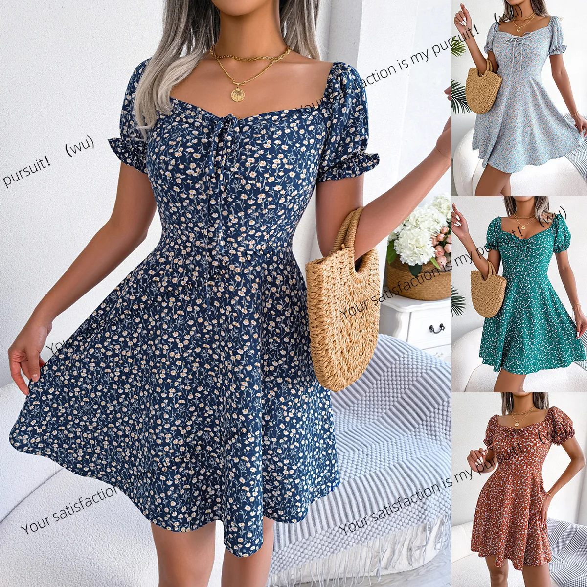 ZOCI-Trumpet sleeve drawstring tied floral large swing dress for women
ZOCI-Trumpet sleeve drawstring tied floral large swing dress for women