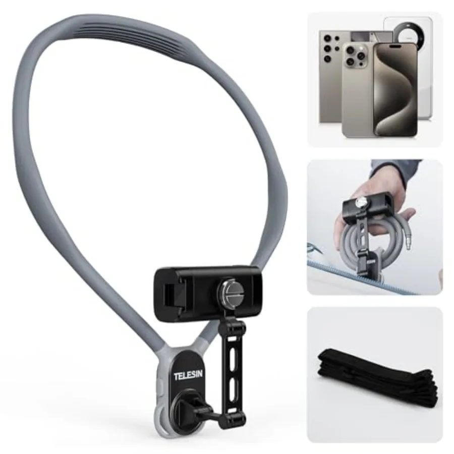 Neck Phone Holder POV/Vlog Neck Mount for Phones with Phone Clip, Hands Free Phone Neck Holder w Chest Strap Neck Selfie Mount
Neck Phone Holder POV/Vlog Neck Mount for Phones with Phone Clip, Hands Free Phone Neck Holder w Chest Strap Neck Selfie Mount