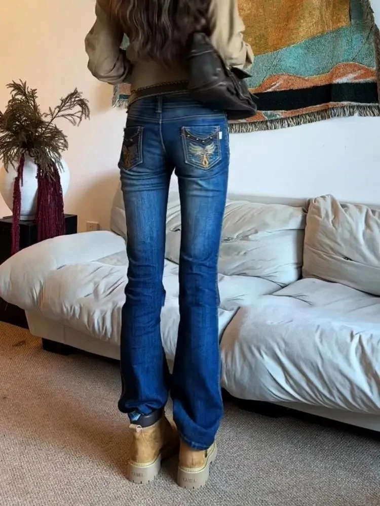 American High Street Design Pocket Low Waist Jeans Women Y2K Millennium Slimming Micro Flared Long Trousers Sexy Girl Style
American High Street Design Pocket Low Waist Jeans Women Y2K Millennium Slimming Micro Flared Long Trousers Sexy Girl Style
