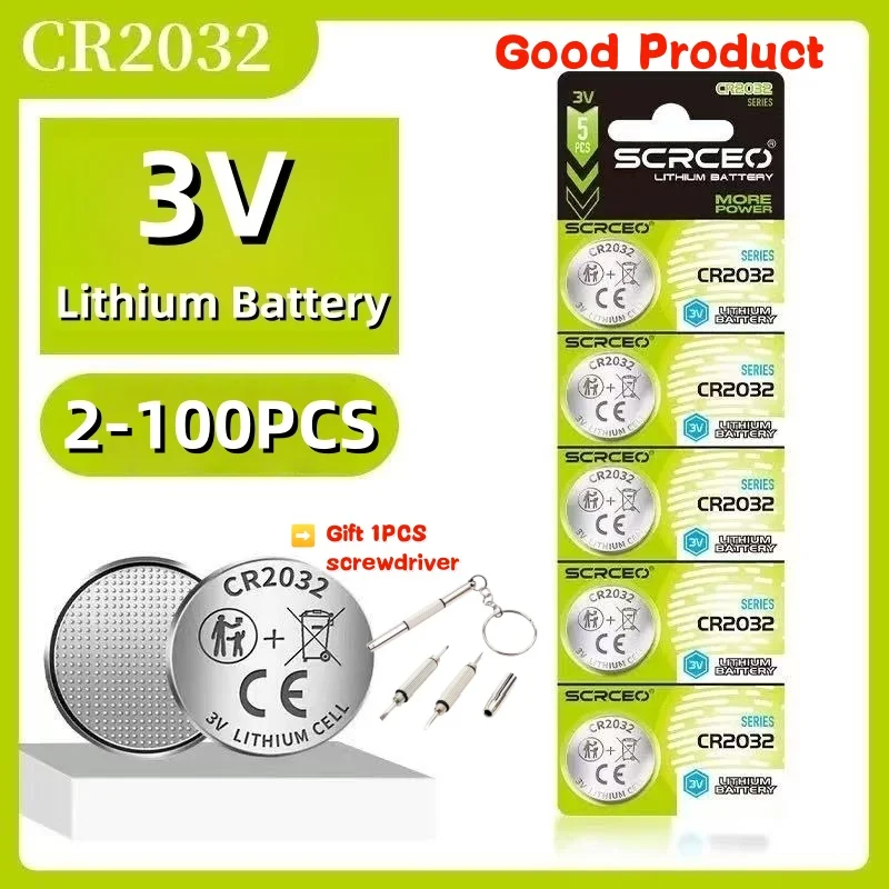 wholesale 2-100PCS CR2032 3V Lithium Coin Cell Button Battery, Long Lasting for Car Key Fob, Watch,Toy,Calculator,Remote Control
wholesale 2-100PCS CR2032 3V Lithium Coin Cell Button Battery, Long Lasting for Car Key Fob, Watch,Toy,Calculator,Remote Control