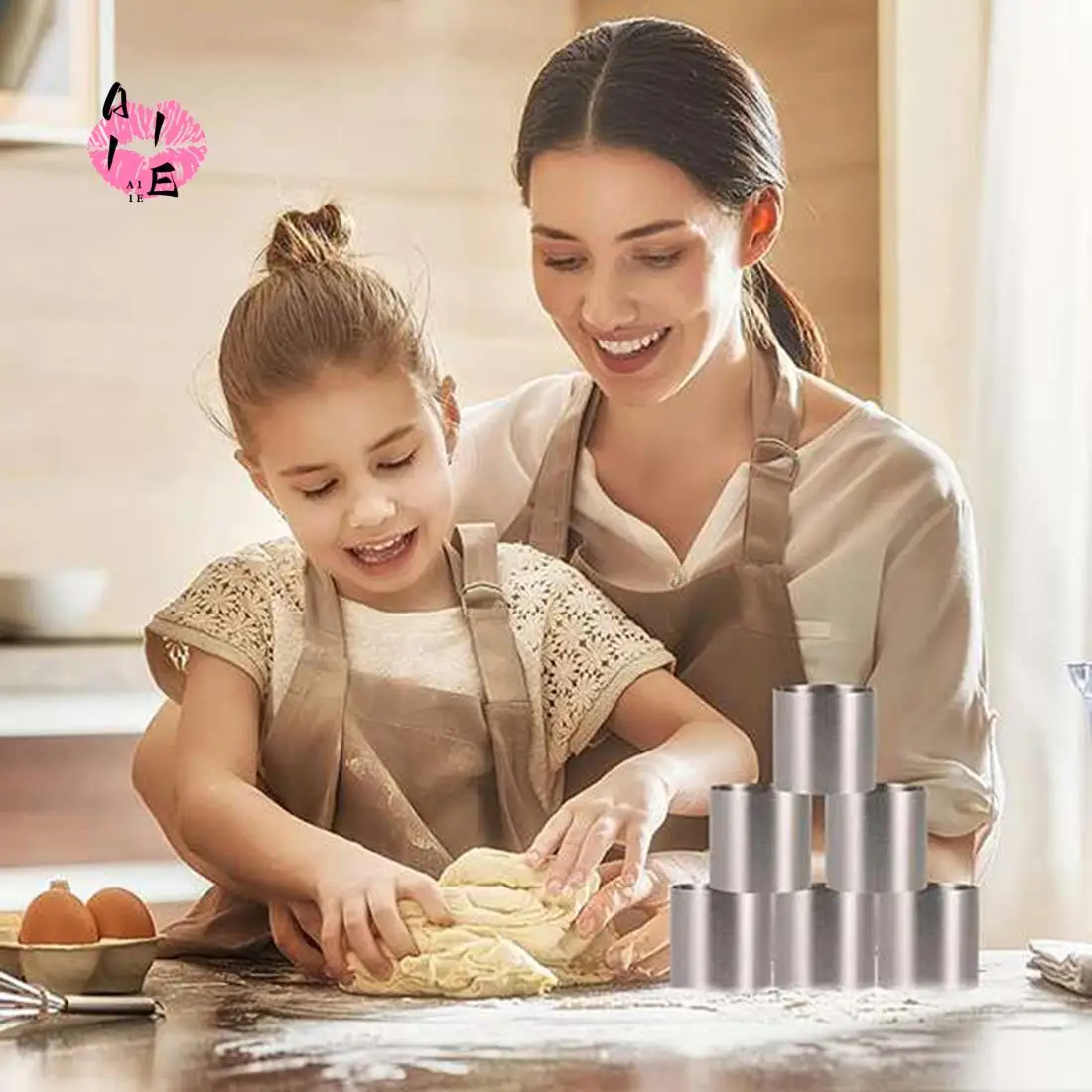 A11E-10 Pieces Stainless Steel Mousse Rings Round Biscuit Cutter Cake Mold Kitchen Baking Pastry Tool For Tart,Fondant,Etc
A11E-10 Pieces Stainless Steel Mousse Rings Round Biscuit Cutter Cake Mold Kitchen Baking Pastry Tool For Tart,Fondant,Etc