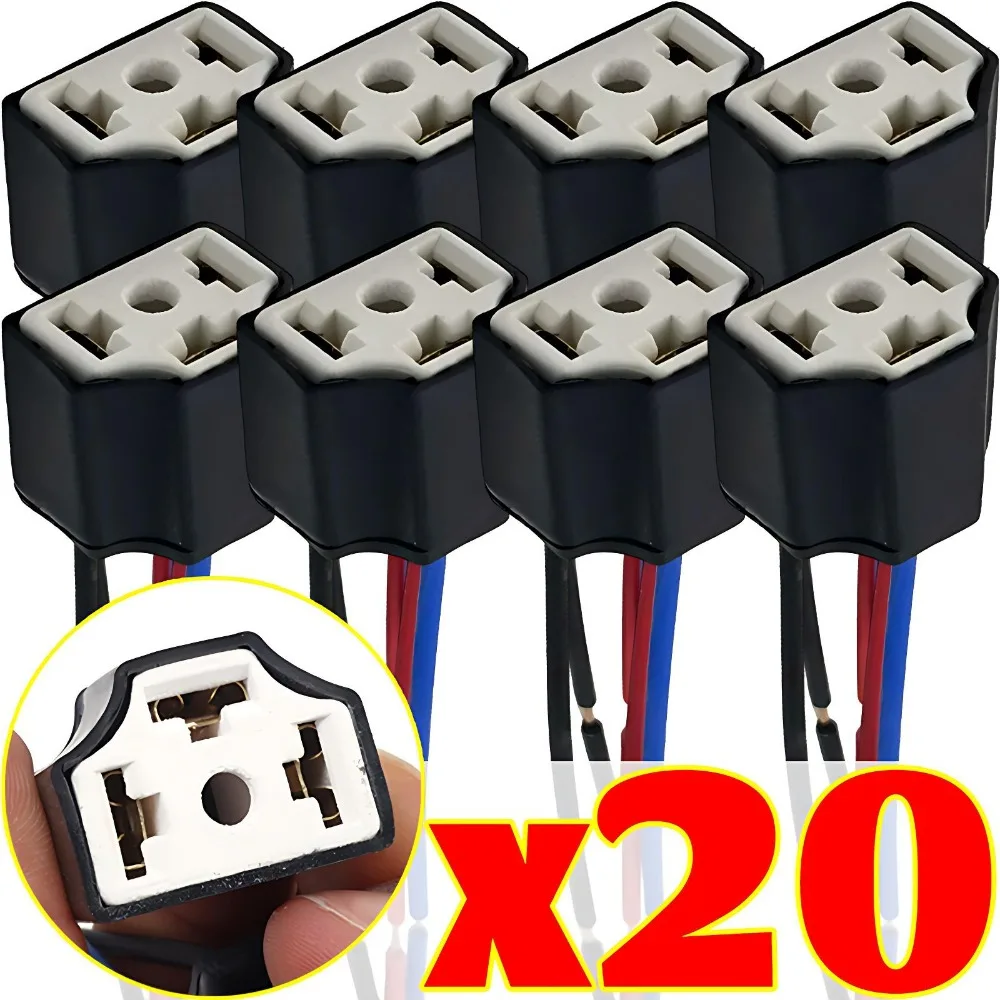 H4 Ceramic Headlight Connector 3 Hole Socket Anti Melt Copper Wire Plug Pigtail Adapter Heavy Duty Auto Halogen LED Bulb Base
H4 Ceramic Headlight Connector 3 Hole Socket Anti Melt Copper Wire Plug Pigtail Adapter Heavy Duty Auto Halogen LED Bulb Base