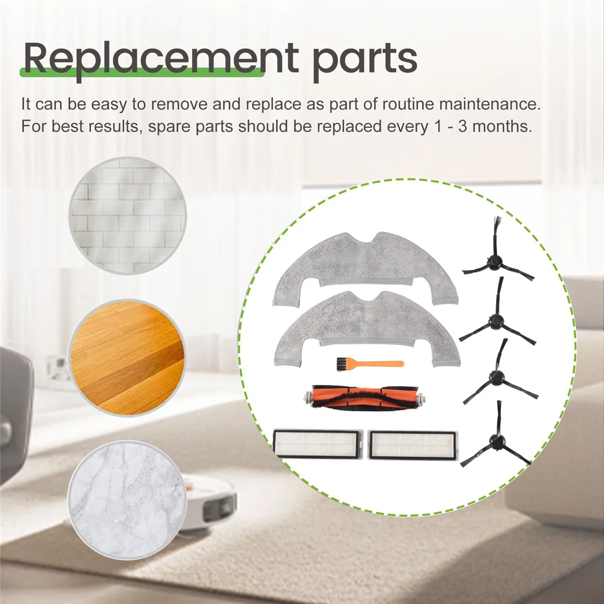 Комплекты запасных частей A95U для робота-пылесоса Xiaomi Mi Robot Vacuum-Mop 2 Ultra STYTJ05ZHM
Комплекты запасных частей A95U для робота-пылесоса Xiaomi Mi Robot Vacuum-Mop 2 Ultra STYTJ05ZHM
