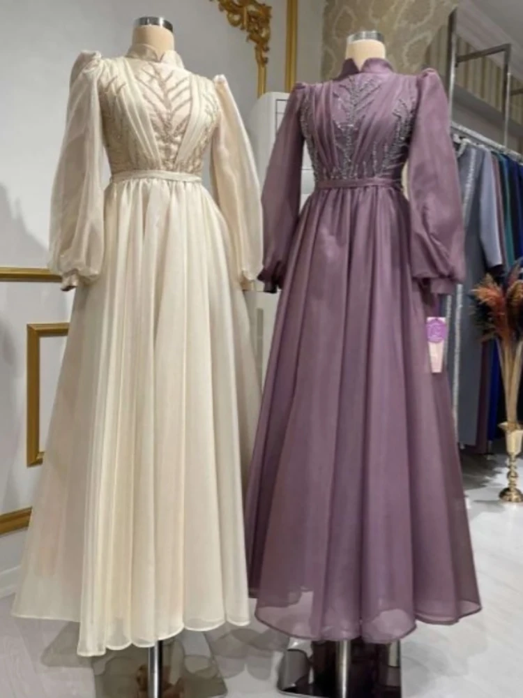 Elegant A-Line High Neck Formal Wedding Guest Evening Prom Dresses Flower Appliques Long Sleeves Summer 2023
Elegant A-Line High Neck Formal Wedding Guest Evening Prom Dresses Flower Appliques Long Sleeves Summer 2023