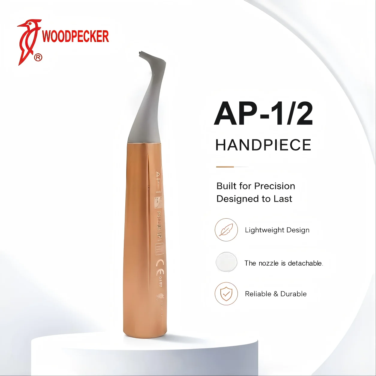 Woodpecker Dental Handpiece AP-1/AP-2 for AP-B 2-in-1 Sandblasting & Ultrasonic Teeth Cleaning Tool
Woodpecker Dental Handpiece AP-1/AP-2 for AP-B 2-in-1 Sandblasting & Ultrasonic Teeth Cleaning Tool