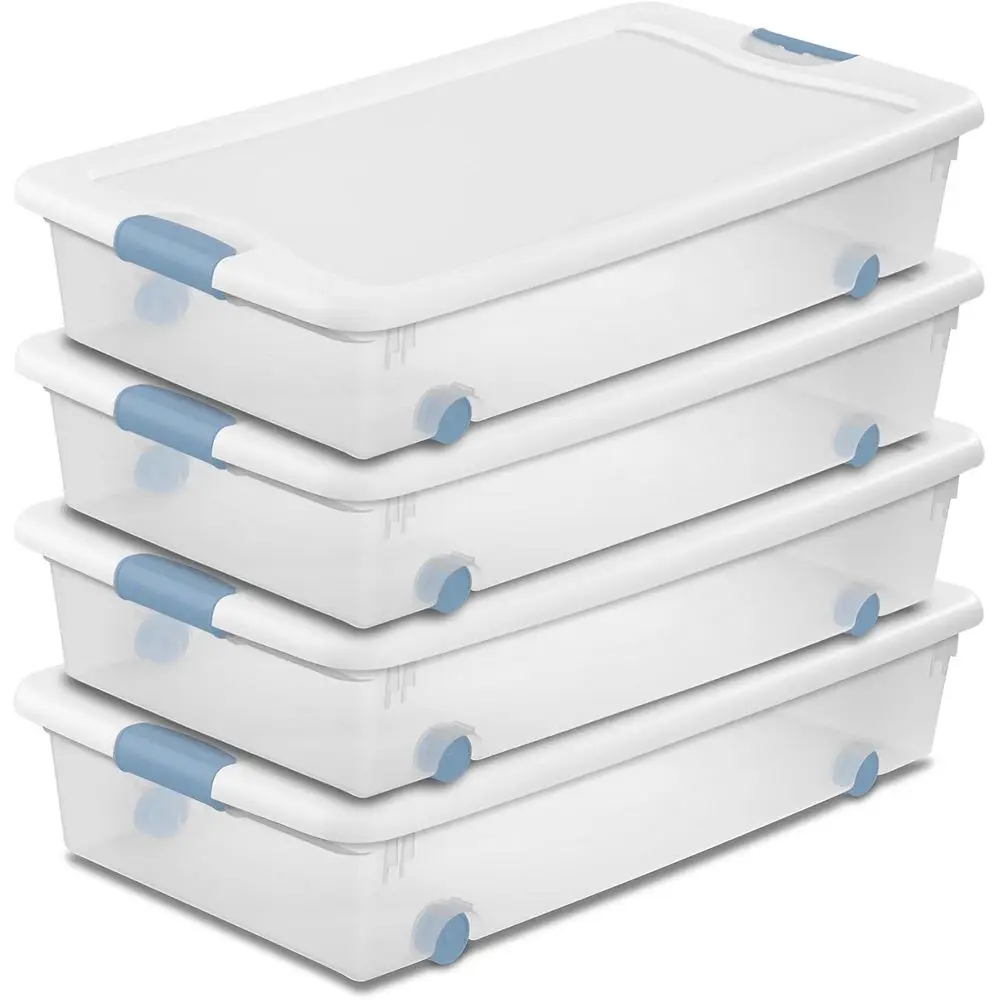 4-Pack Latching Box, Under Bed Storage Bins with Lids, Clear Plastic, 56 Quart - Heavy-Duty Organizing Containers for Closet, Ba
4-Pack Latching Box, Under Bed Storage Bins with Lids, Clear Plastic, 56 Quart - Heavy-Duty Organizing Containers for Closet, Ba