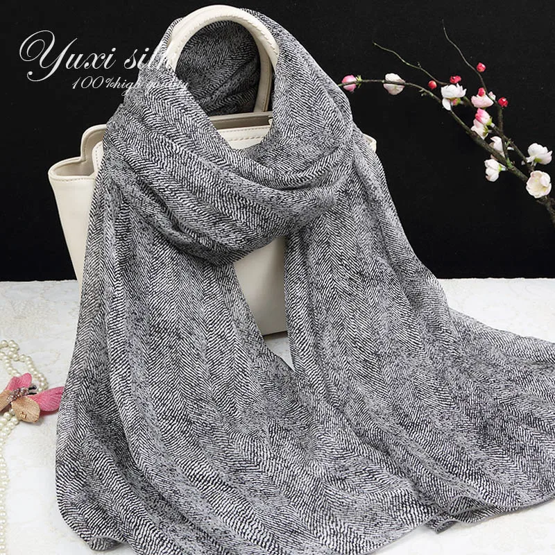 High Quality Black and White Herringbone% Silk Long Scarf Shawl Women's Spring, Autumn Winter Summer
High Quality Black and White Herringbone% Silk Long Scarf Shawl Women's Spring, Autumn Winter Summer