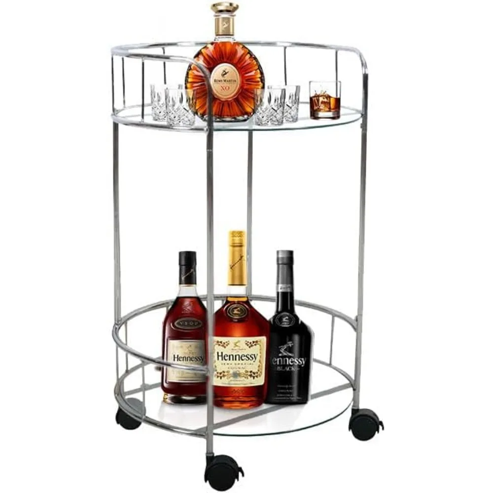 Bar Cart, Bar Cart Silver Rolling Cart for Home,2-Tier Serving Bar Trolley Round Wine Rack and Lockable Casters, Serving Cart for Home Kitchen,Dining Room,Living Room,Festivals
Bar Cart, Bar Cart Silver Rolling Cart for Home,2-Tier Serving Bar Trolley Round Wine Rack and Lockable Casters, Serving Cart for Home Kitchen,Dining Room,Living Room,Festivals