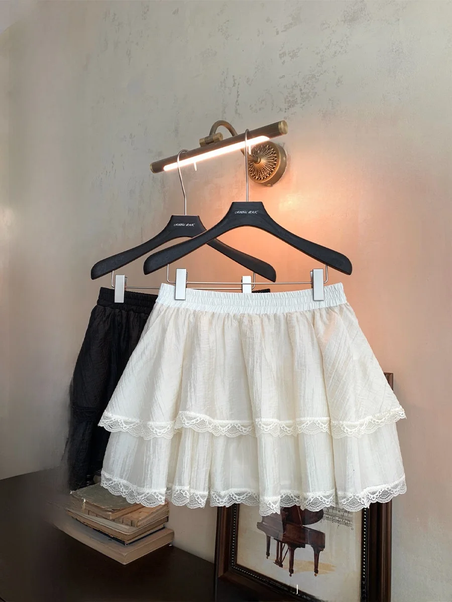 Ballet Princess Style Double Layer Lace Trim Cake Skirt plus Size A-Line Skirt Ruffle Design High Waist Lace Dress
Ballet Princess Style Double Layer Lace Trim Cake Skirt plus Size A-Line Skirt Ruffle Design High Waist Lace Dress