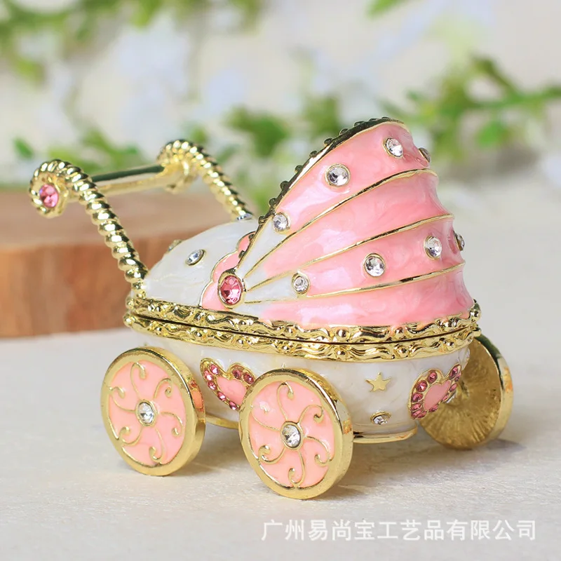 European Enamel Jewelry Box, Handicraft Gift, Light, Luxury Cute Stroller, Desktop Decoration, Home Ornament
European Enamel Jewelry Box, Handicraft Gift, Light, Luxury Cute Stroller, Desktop Decoration, Home Ornament