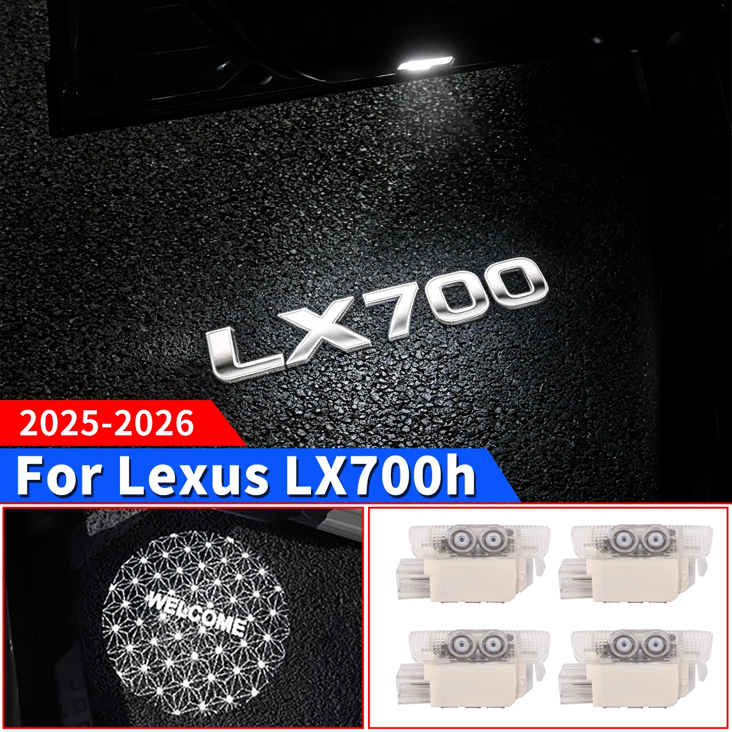 For 2024-2026 Lexus LX700h Door Welcome Light Dual Color Welcome to LX700 Logo LED Projector Exterior Accessories
For 2024-2026 Lexus LX700h Door Welcome Light Dual Color Welcome to LX700 Logo LED Projector Exterior Accessories