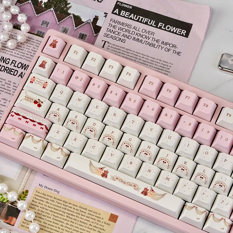 Cherry Cake Theme Keycaps Set Customized PBT Sublimation Cherry Profile Keyboard Cap for Gaming Mechanical Keyboard Accessories
Cherry Cake Theme Keycaps Set Customized PBT Sublimation Cherry Profile Keyboard Cap for Gaming Mechanical Keyboard Accessories