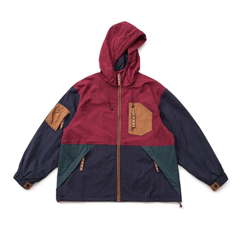 Retro Patchwork Track Jackets Men Women Oversized Harajuku Windbreaker Jacket Color Block Japan Hooded Multi-Pocket Spring Coat
Retro Patchwork Track Jackets Men Women Oversized Harajuku Windbreaker Jacket Color Block Japan Hooded Multi-Pocket Spring Coat