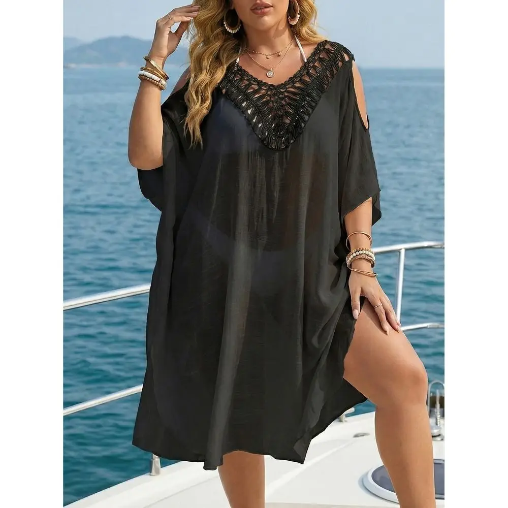 Fashion V Neck Swimsuit Cover Up Dress Hollow Out Backless Beachwear Shirt Casual Vacation Summer Sunscreen Smock for Women
Fashion V Neck Swimsuit Cover Up Dress Hollow Out Backless Beachwear Shirt Casual Vacation Summer Sunscreen Smock for Women