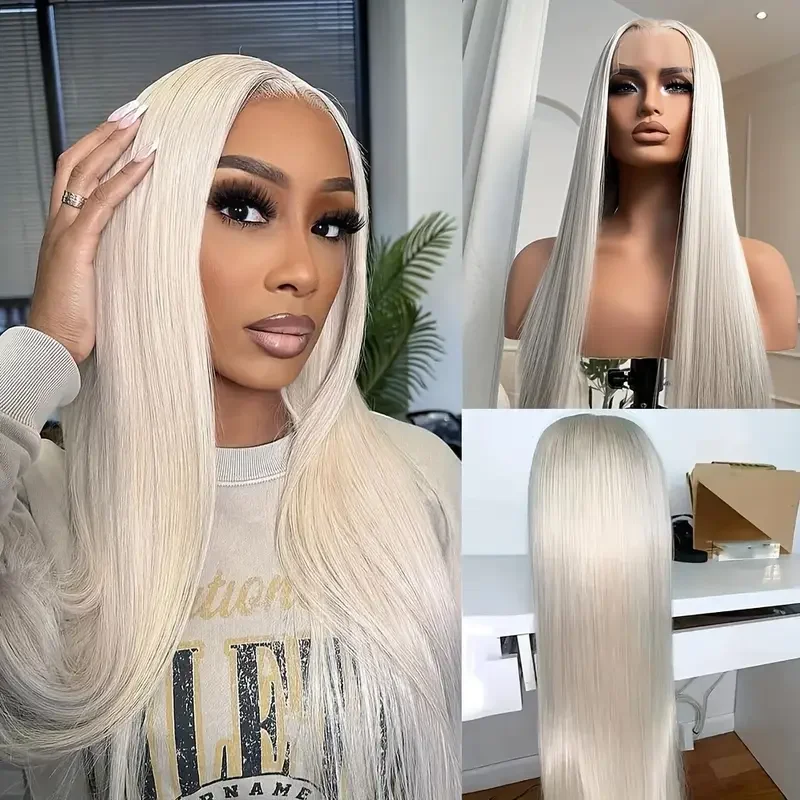 Platinum Ash Blonde 13X6 HD Transparent Colored Lace Front Wig Pre Plucked 13X4 #60 White Lace Frontal Wigs For Women Human Hair
Platinum Ash Blonde 13X6 HD Transparent Colored Lace Front Wig Pre Plucked 13X4 #60 White Lace Frontal Wigs For Women Human Hair