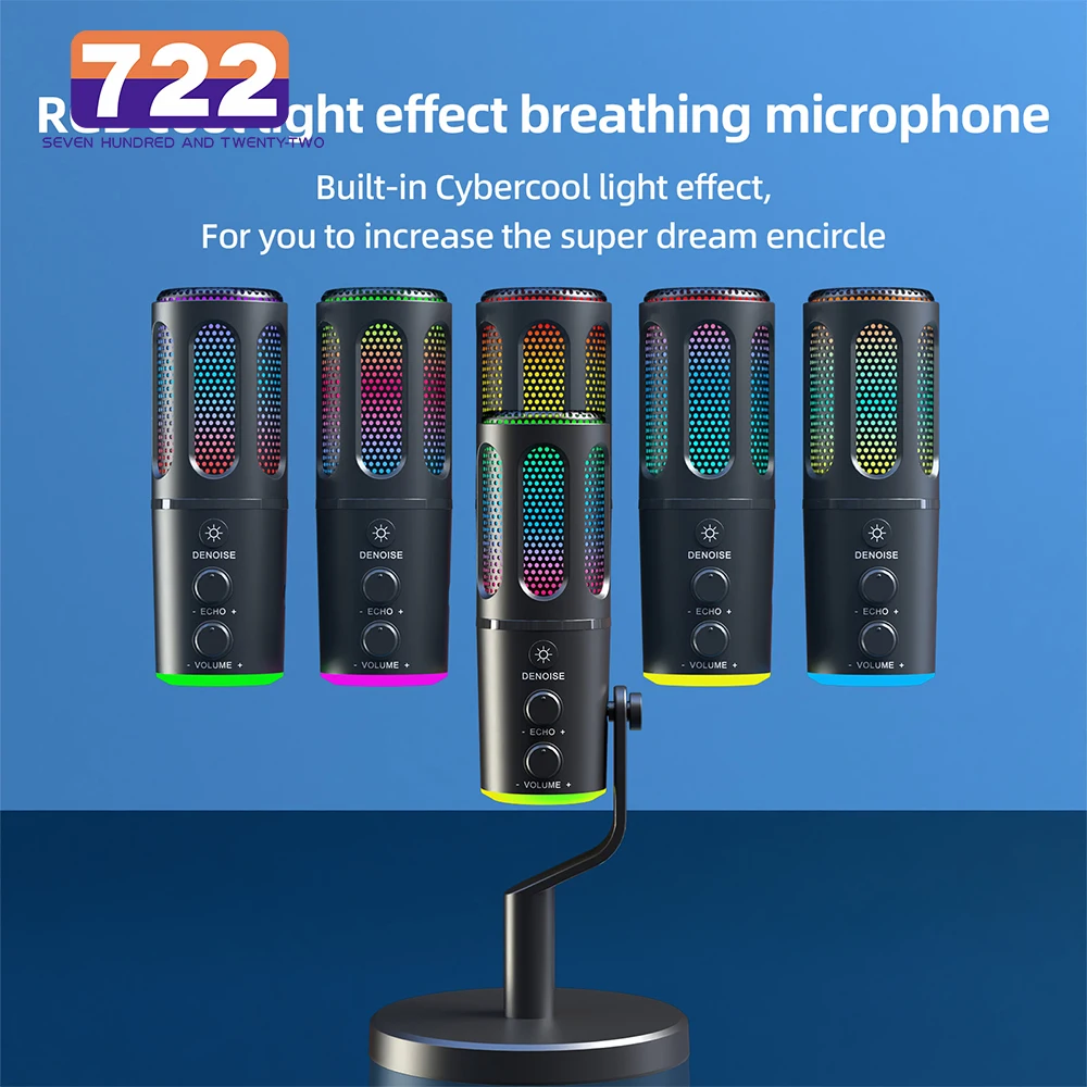* Live Game RGB Light Microphone New Professional Portable Audio Recording Microphone For PC Streaming Karaoke Live Broadcast
* Live Game RGB Light Microphone New Professional Portable Audio Recording Microphone For PC Streaming Karaoke Live Broadcast