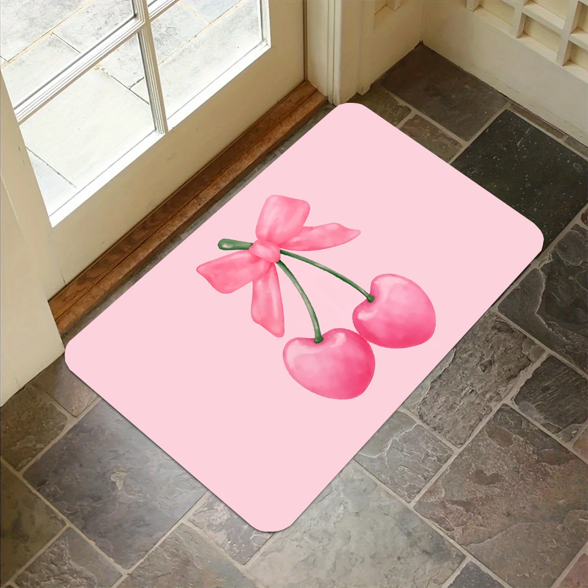 Cute Pink Cherry Bow Indoor Pad Funny Hot Pink Preppy Welcome Mat Home Decor Non-Slip Front Door Bathroom Bedroom Kitchen Carpet
Cute Pink Cherry Bow Indoor Pad Funny Hot Pink Preppy Welcome Mat Home Decor Non-Slip Front Door Bathroom Bedroom Kitchen Carpet