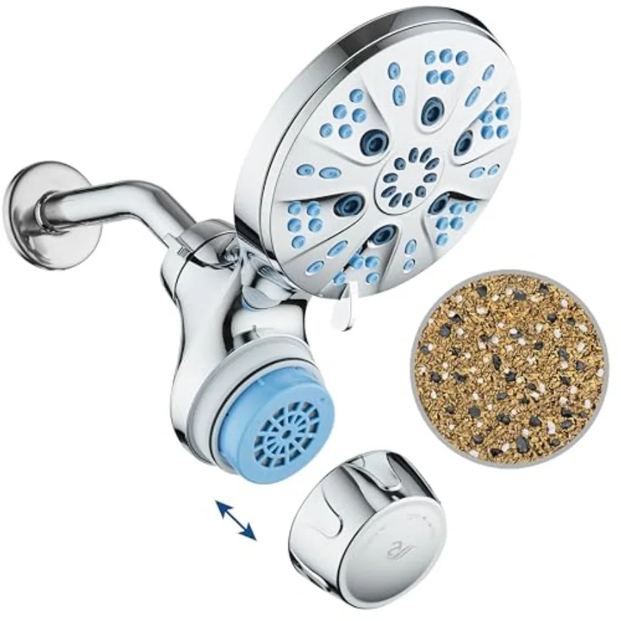 High Pressure Luxury 6-mode 6 inch Rain Shower Head with Built-in Skin and Hair KDF Showerhead Filter ON/OFF Filtration Modes I
High Pressure Luxury 6-mode 6 inch Rain Shower Head with Built-in Skin and Hair KDF Showerhead Filter ON/OFF Filtration Modes I