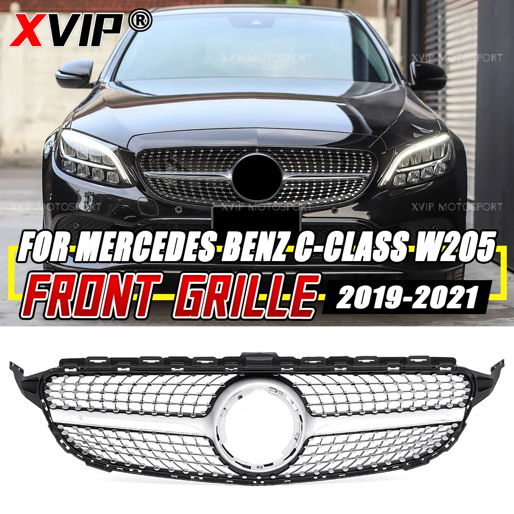 XVIP Chrome Silver Diamonds Style Front Bumper Kidney Grille For Mercedes Benz C-Class 19-21 W205 S205 C205 A205 AMG C43 Grill
XVIP Chrome Silver Diamonds Style Front Bumper Kidney Grille For Mercedes Benz C-Class 19-21 W205 S205 C205 A205 AMG C43 Grill