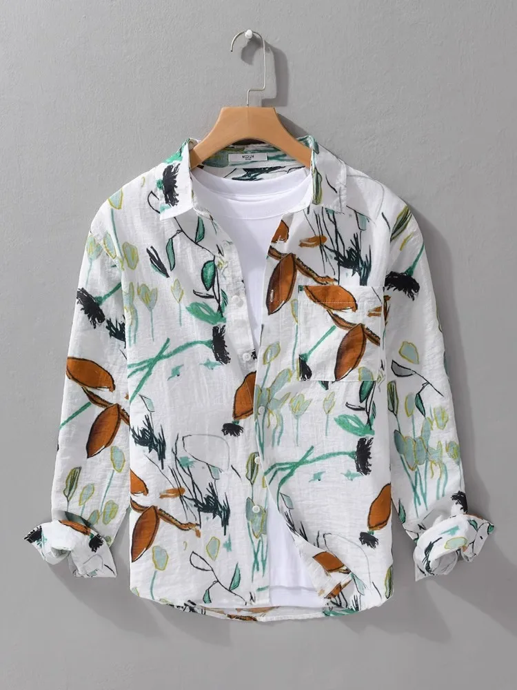Casual Linen Print irt Men's Long Sve Thin Summer Faionable Sun Protection Top Breathable Loose Fit Youth ular Sle
Casual Linen Print irt Men's Long Sve Thin Summer Faionable Sun Protection Top Breathable Loose Fit Youth ular Sle