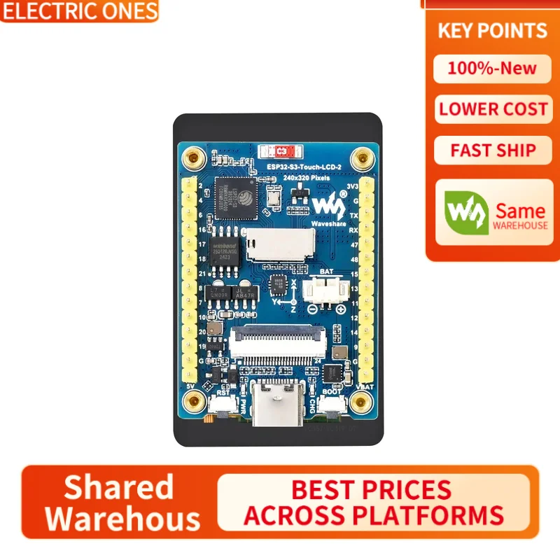【Waveshare genuine】- ESP32-S3 2inch Capacitive Touch Display Development Board, 240×320 Pixels, IPS Panel, 32-bit LX7 Dual-core
【Waveshare genuine】- ESP32-S3 2inch Capacitive Touch Display Development Board, 240×320 Pixels, IPS Panel, 32-bit LX7 Dual-core