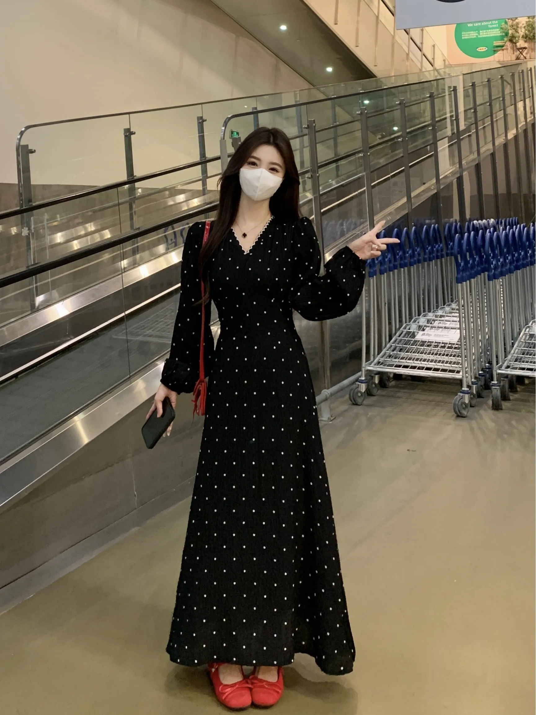 plus Size Women's Hepburn Style Long Sleeve V-Neck A-Line Dress Autumn New High Waist Constricting Dress Korean Style Commute
plus Size Women's Hepburn Style Long Sleeve V-Neck A-Line Dress Autumn New High Waist Constricting Dress Korean Style Commute