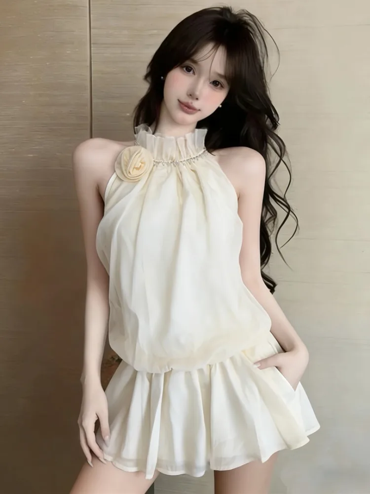Summer New Korean Style Sweet A-Line Dress round Neck Splice Flower Waist Inward Sleeveless Overhead Set Head Dress
Summer New Korean Style Sweet A-Line Dress round Neck Splice Flower Waist Inward Sleeveless Overhead Set Head Dress