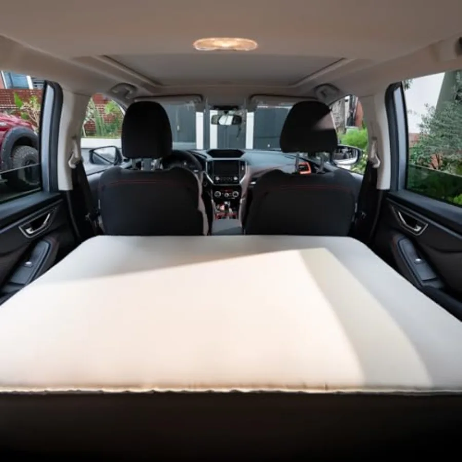 SUV backseat mattress for Subaru Outback: TPU SnugNest air foam inflatable car mattress in gray with built-in rechargeable pump
SUV backseat mattress for Subaru Outback: TPU SnugNest air foam inflatable car mattress in gray with built-in rechargeable pump
