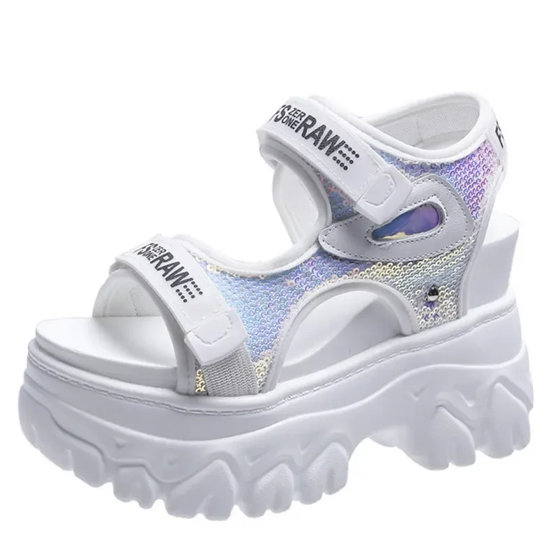 9cm High Women's Platform Sandals Soft-soled Lightweight Thick-soled Sports Sandals Mesh Breathable Velcro Thick Sole Lady Shoes
9cm High Women's Platform Sandals Soft-soled Lightweight Thick-soled Sports Sandals Mesh Breathable Velcro Thick Sole Lady Shoes