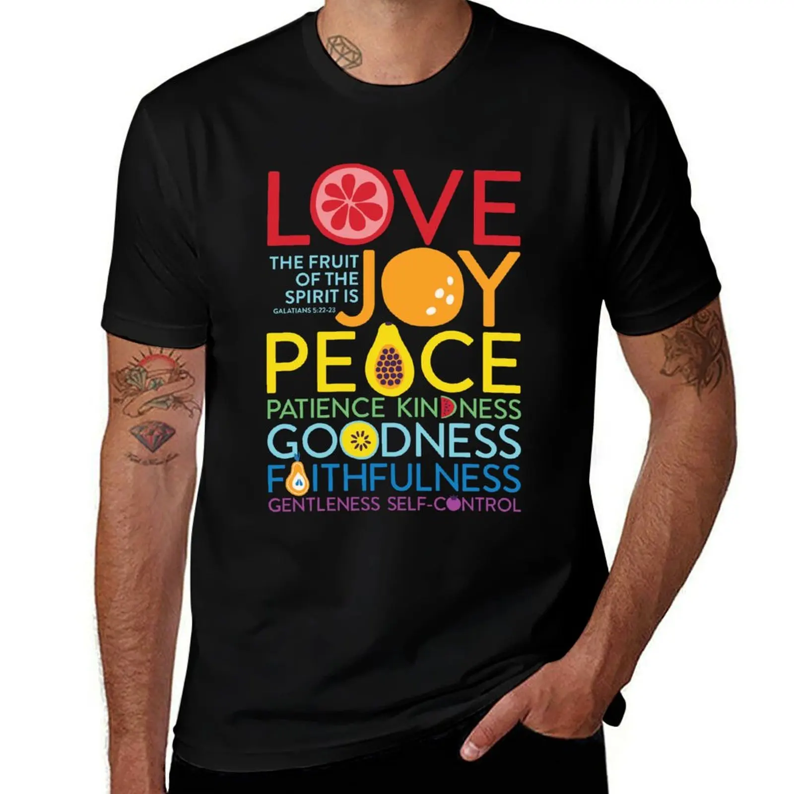 Fruit Of The Spirit Bible Verse Christian T-Shirt sublime oversized graphic tee T-shirts man men t shirts high quality
Fruit Of The Spirit Bible Verse Christian T-Shirt sublime oversized graphic tee T-shirts man men t shirts high quality