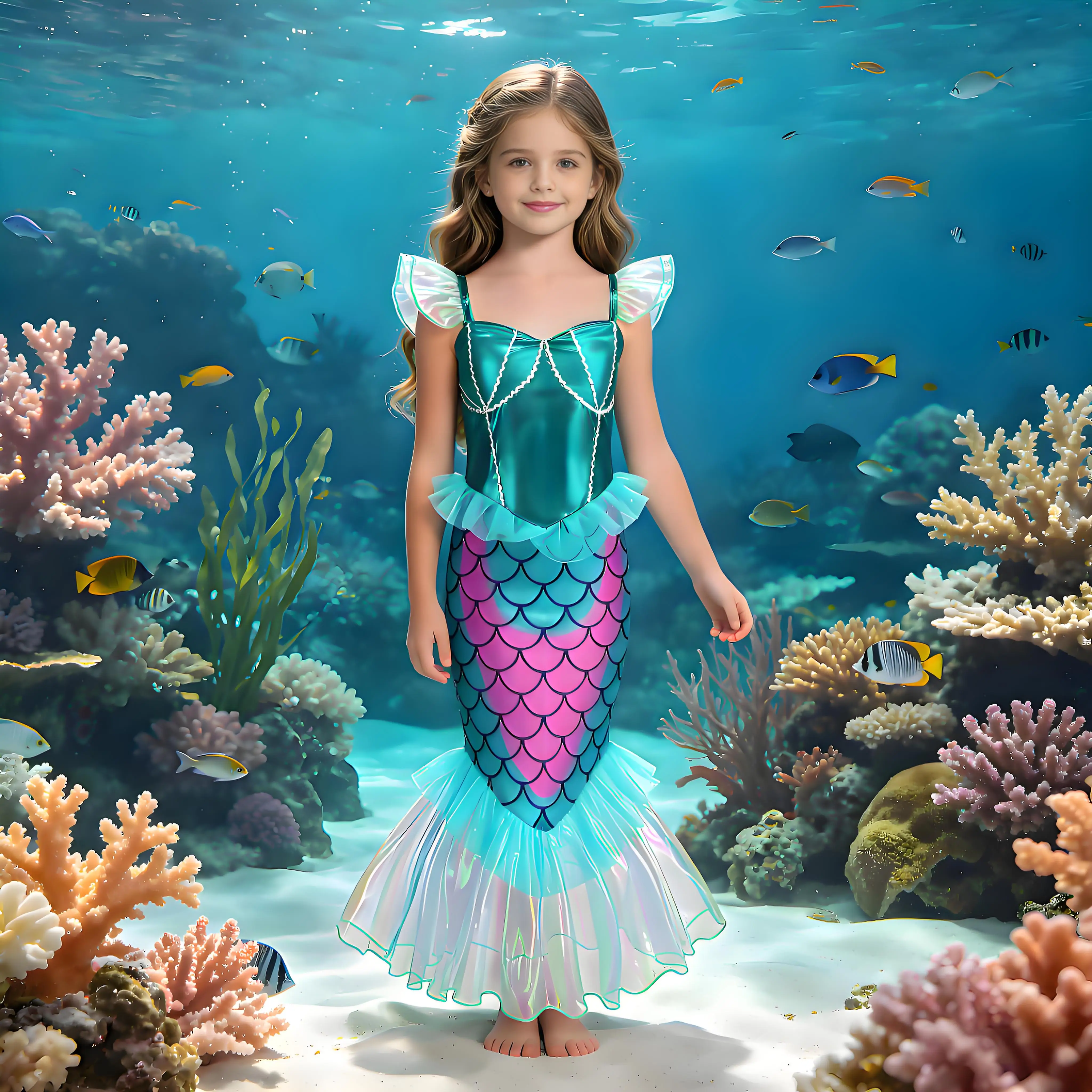 Disney Summer Classic Little Mermaid Princess Costume Girls Cosplay Mermaid Holiday Party Carnival Costume + Accessories Set
Disney Summer Classic Little Mermaid Princess Costume Girls Cosplay Mermaid Holiday Party Carnival Costume + Accessories Set